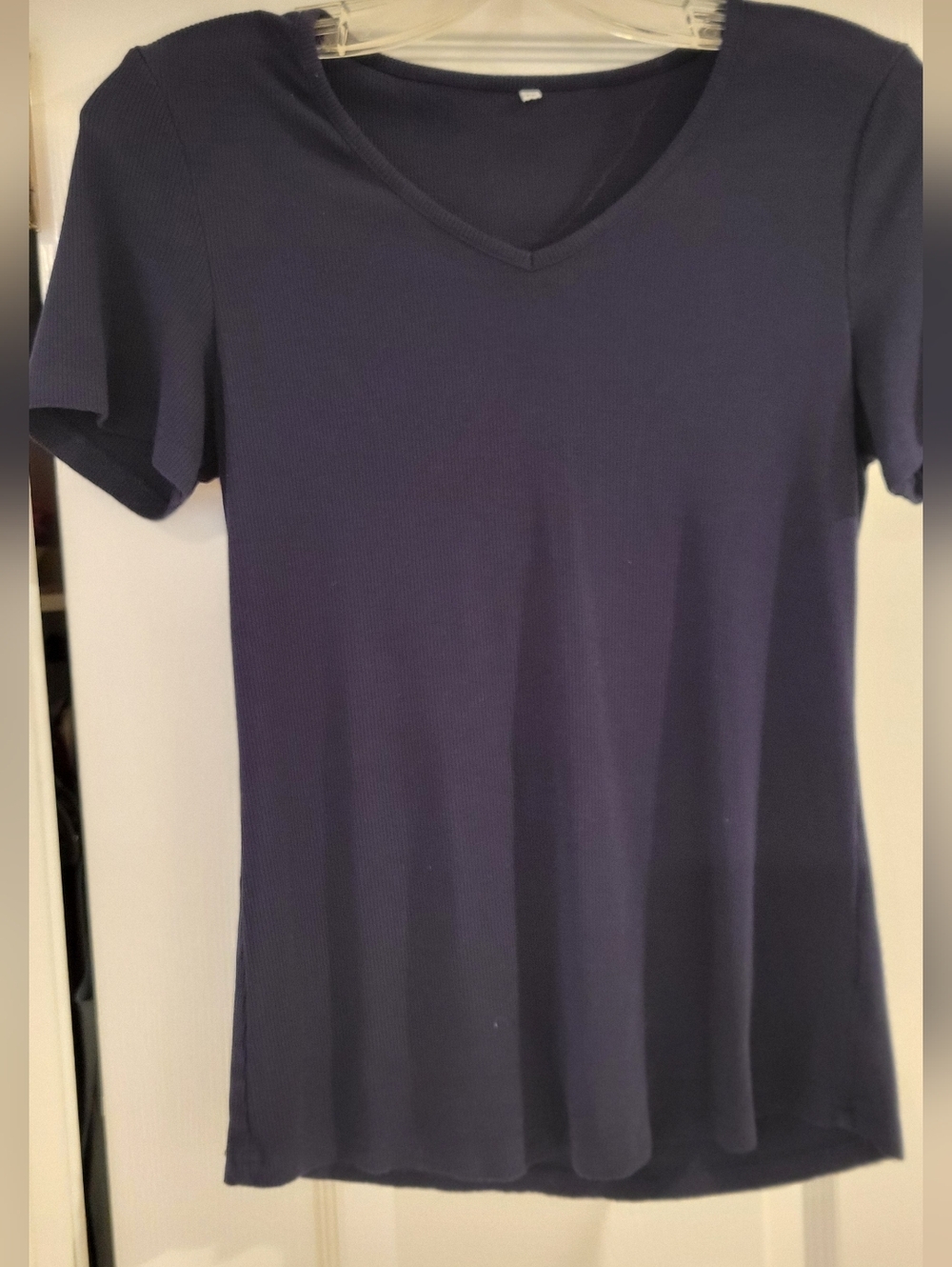 Chic Me Classic Navy V-Neck Short Sleeve Top